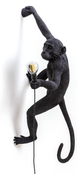 SELETTI Monkey Lamp dekorativna stenska svetilka desna črna