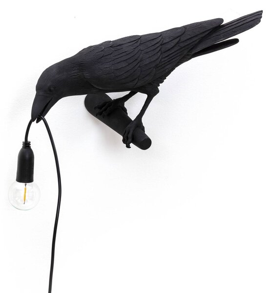 SELETTI Bird Lamp dekorativna svetilka pogled levo črna