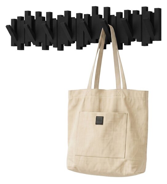 Črn plastičen stenski obešalnik 72 cm Sticks – Umbra