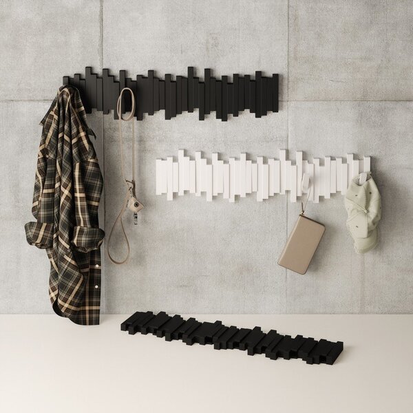 Črn plastičen stenski obešalnik 72 cm Sticks – Umbra