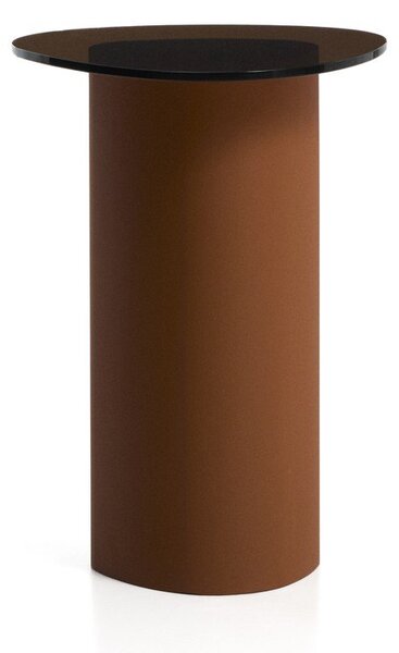 Stranska mizica s stekleno mizno ploščo 47x48 cm Olir – Kave Home