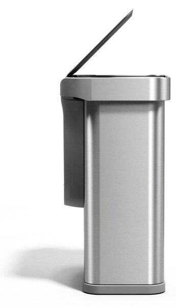 Brezstični jeklen koš za smeti v srebrni barvi 58 l Sensor – simplehuman