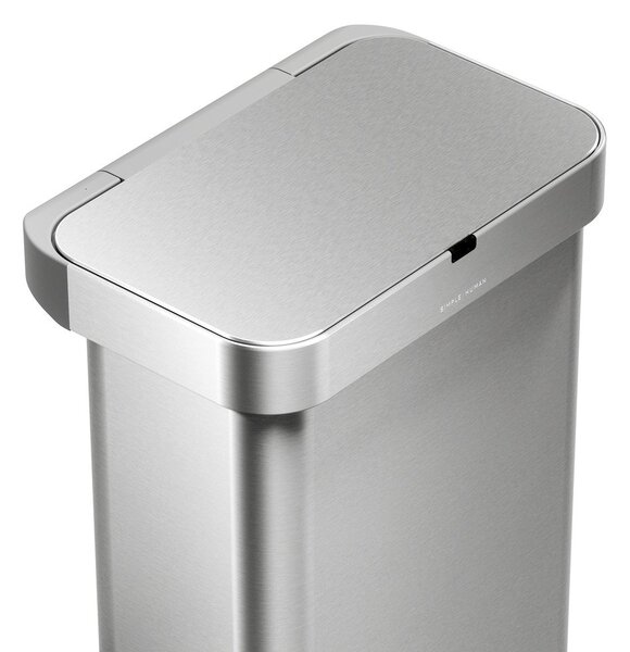 Brezstični jeklen koš za smeti v srebrni barvi 58 l Sensor – simplehuman