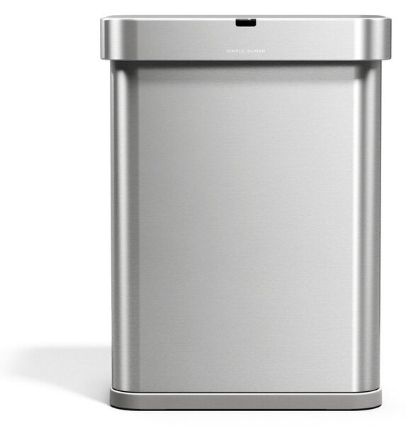 Brezstični jeklen koš za smeti v srebrni barvi 58 l Sensor – simplehuman