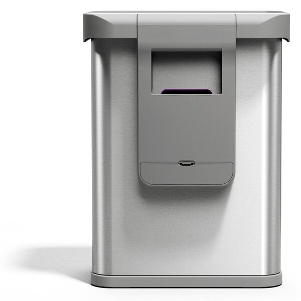 Brezstični jeklen koš za smeti v srebrni barvi 58 l Sensor – simplehuman