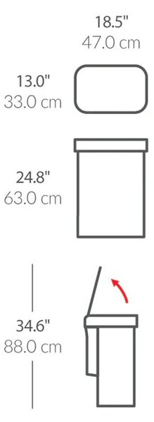 Brezstični jeklen koš za smeti v srebrni barvi 58 l Sensor – simplehuman