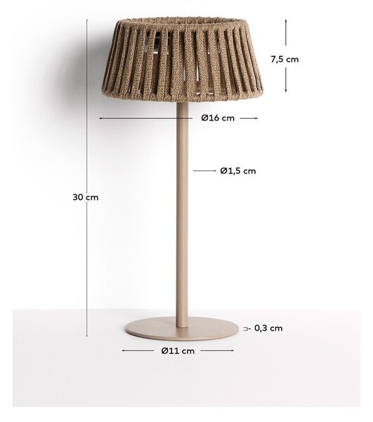 LED namizna/prenosljiva zunanja svetilka s solarnim panelom (višina 30 cm) Aldet – Kave Home