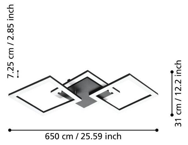 EGLO connect Paranday-Z LED stropna svetilka s 3 lučmi 65 cm