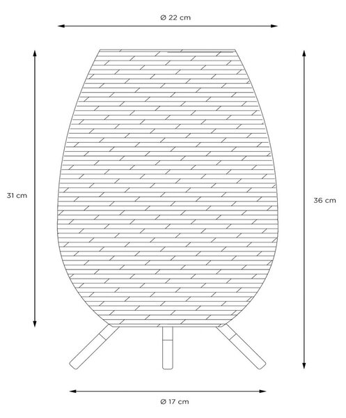 Namizna svetilka Colin LED za zunanjo uporabo, polnilna baterija, 36 cm