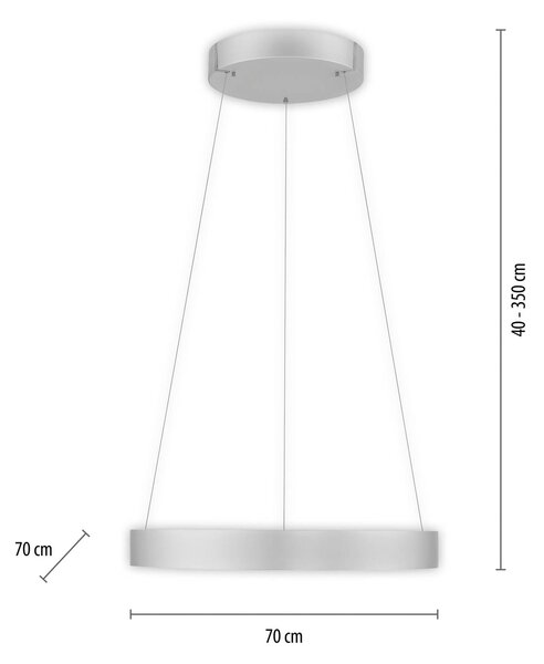 PURE E-Clipse LED viseča svetilka, CCT, srebrna