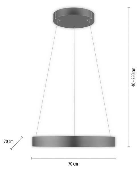 PURE E-Clipse LED viseča svetilka, CCT, siva