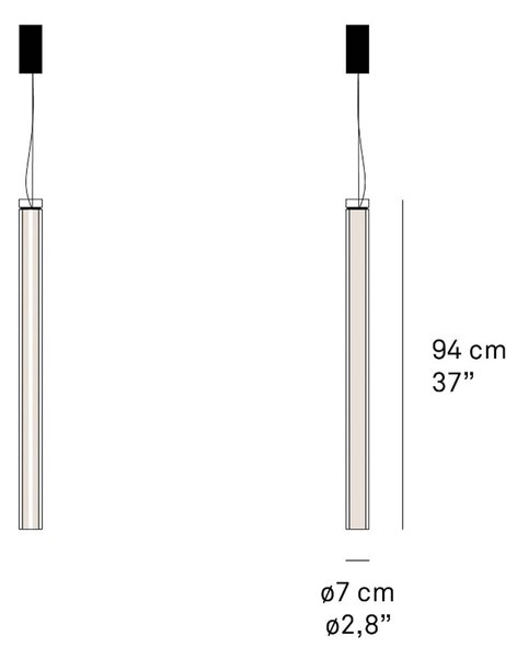 LZF Estela SV LED viseča svetilka, 90 cm, češnja