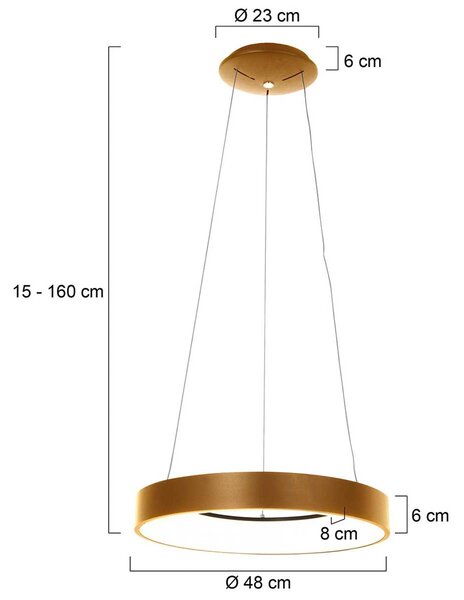 Obesek Ringlede LED, Ø 48 cm, zlata