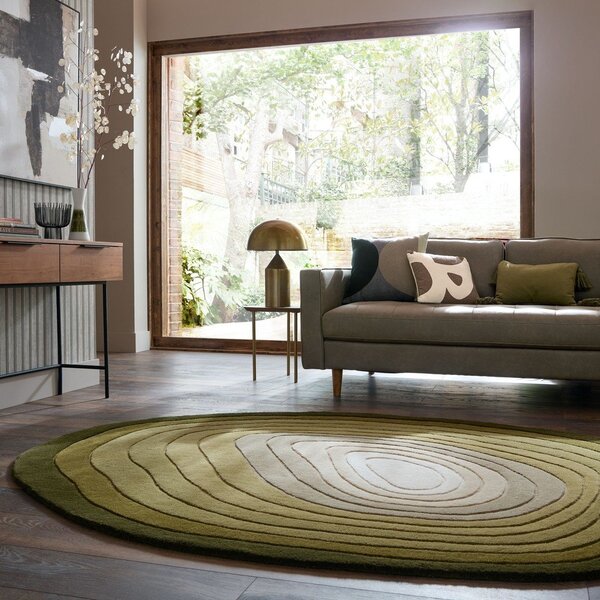Zelena ročno tkana volnena preproga 160x230 cm Puddle Ombre – Flair Rugs