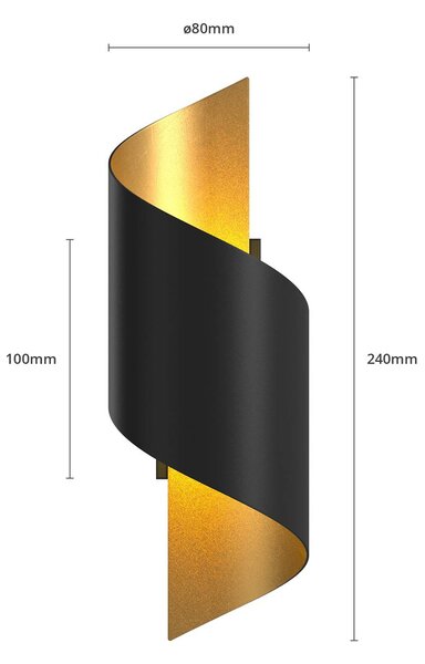 Lindby stenska svetilka Desirio, komplet 3 kosov, črna, zlata barva, G9