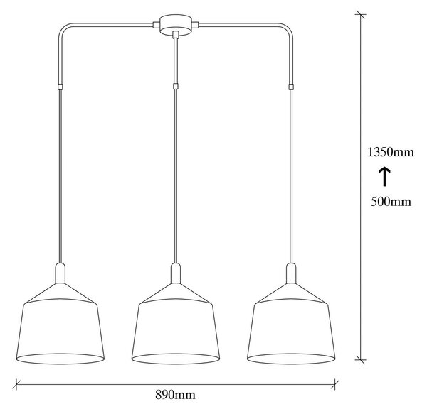 Obesna svetilka Saglam 3778 3-light linearna črna/zlata