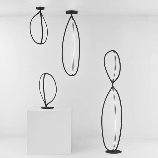 Artemide Arrival stropna svetilka, App, črna, 130 cm