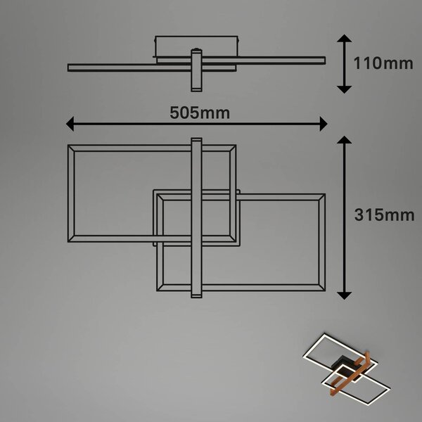 LED stropna svetilka 3776015 dvosvetlobna z lesom