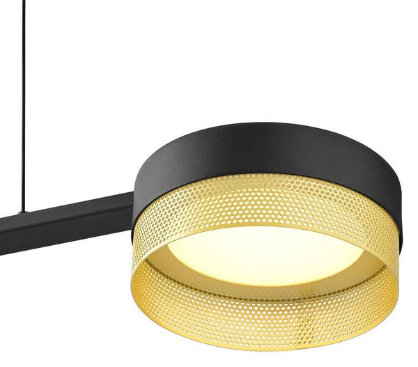 LED viseča luč Mesh 3fl. Dimmer, črna/zlata