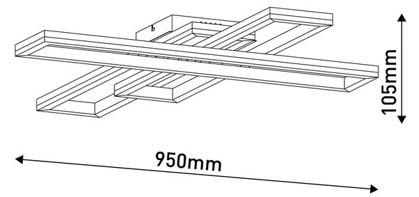 LED stropna svetilka Bantry, trije pravokotniki, CCT, RGB