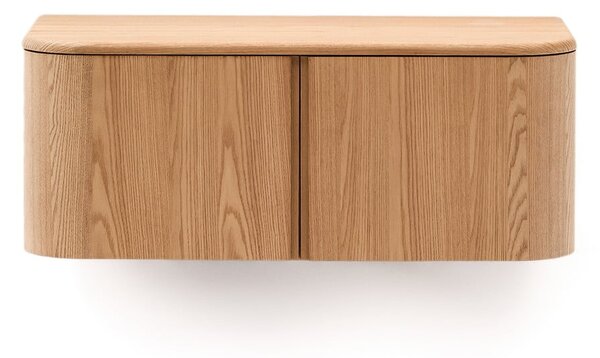 Stenska omarica za pod umivalnik v jesenovem dekorju v naravni barvi 90x35 cm Salaya – Kave Home