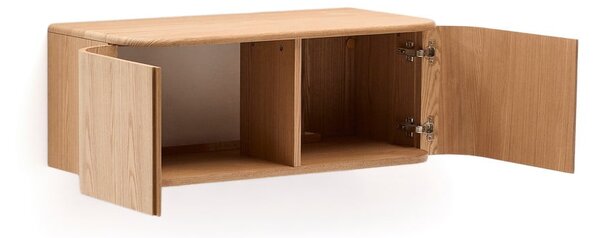 Stenska omarica za pod umivalnik v jesenovem dekorju v naravni barvi 90x35 cm Salaya – Kave Home