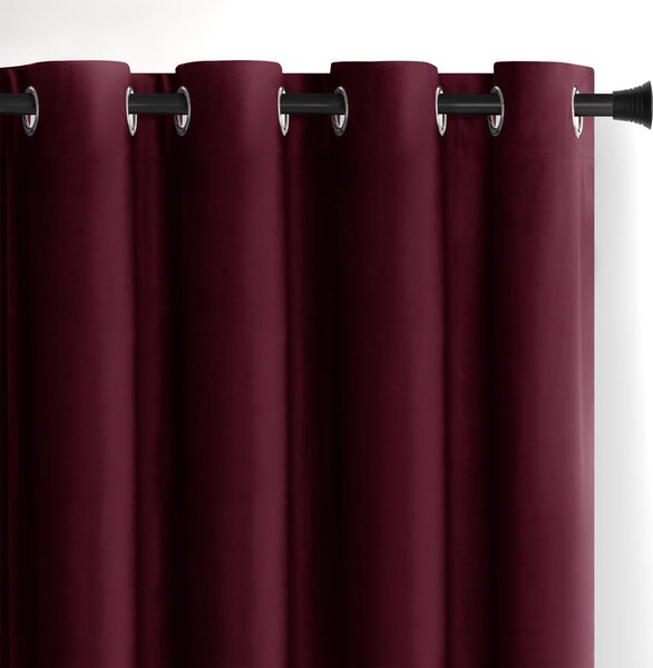 Bordo rdeča žametna zavesa za delno zatemnitev 140x245 cm Eyelets – Restilo
