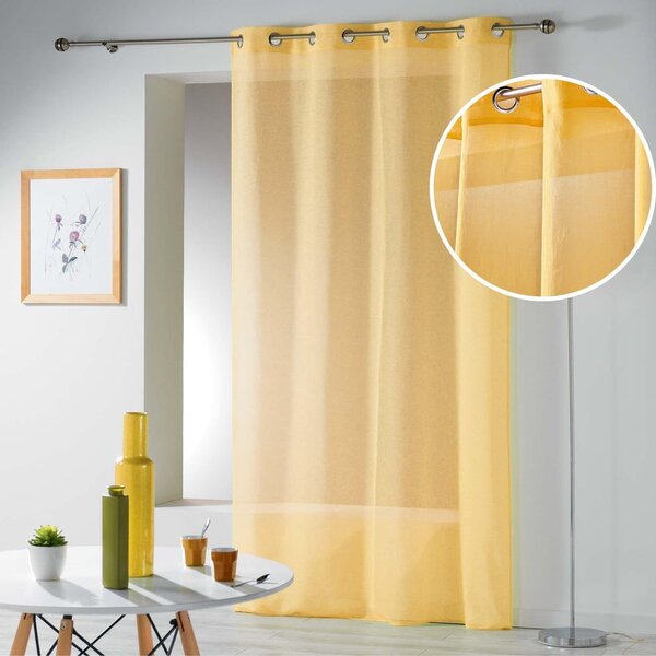 Rumena prosojna zavesa 140x240 cm Telma – douceur d'intérieur