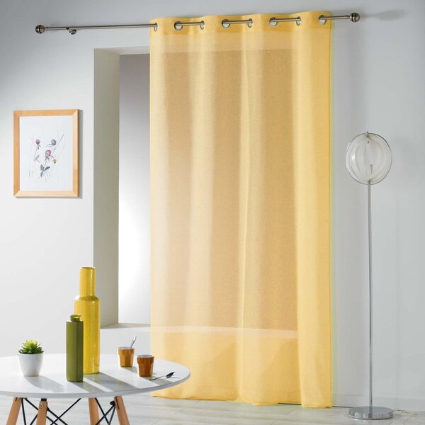 Rumena prosojna zavesa 140x240 cm Telma – douceur d'intérieur