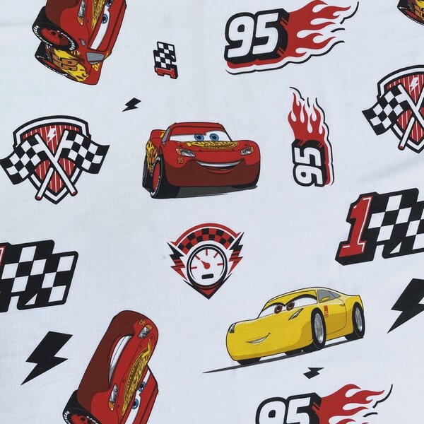 Napenjalna bombažna otroška rjuha 90x200 cm Cars "McQueen" – Jerry Fabrics