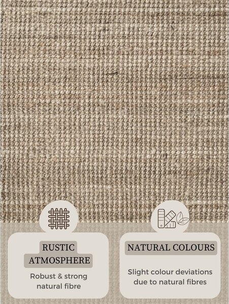 Sivo-rjava okrogla preproga iz jute ø 160 cm Bouclé Jaipur – Hanse Home