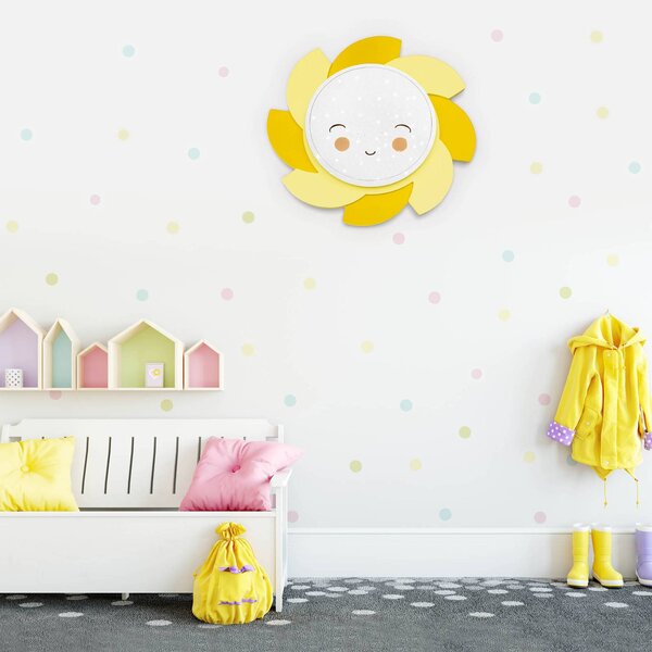 LED stenska svetilka Sun Starlight Smile, rumena