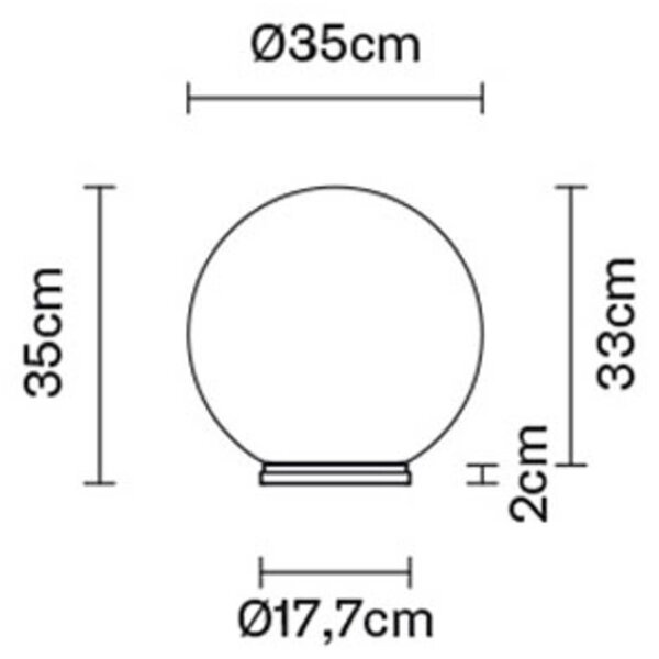 Fabbian Lumi Sfera namizna svetilka, horizontalna, Ø 35 cm