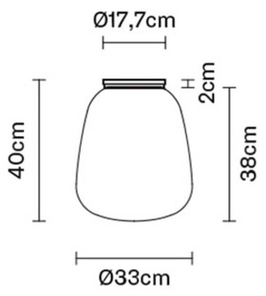 Steklena stropna svetilka Fabbian Lumi Baka, Ø 33 cm