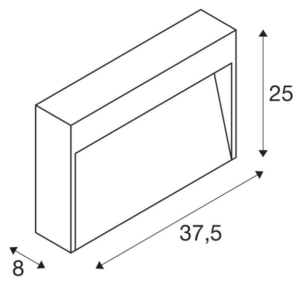 SLV Concreto LED zunanje stensko svetilo, širina 37,5 cm