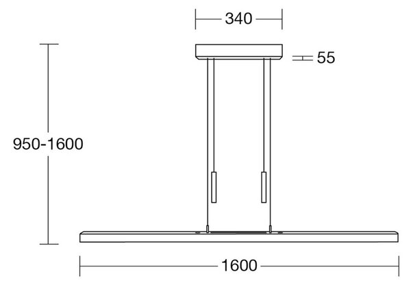 HerzBlut Leonora viseča svetilka Up&Down 160cm oreh