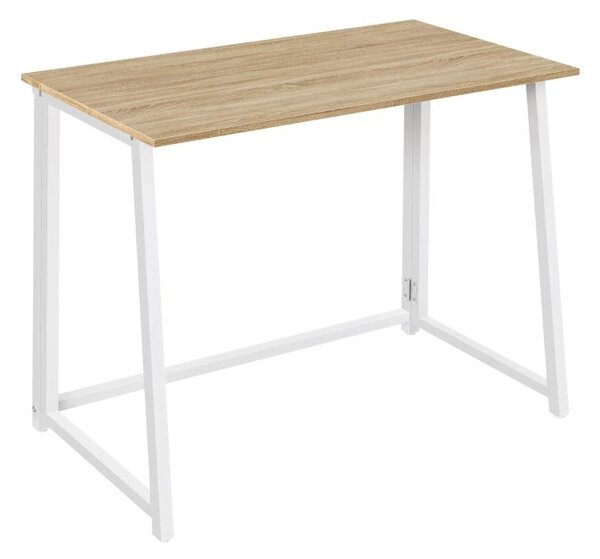 Set za pisarno ZARIMO miza 80x40 cm, bela/hrast sonoma + stol AVOLA VELVET, modra