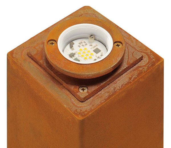 SLV Rusty square LED pathway light rjasto rjava