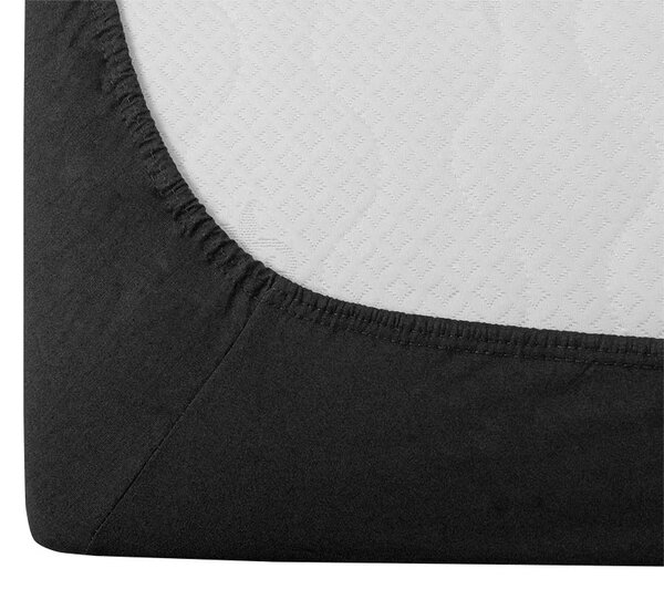 Komplet krep posteljnine DENYX BLEND sive, hotelski žepek + rjuha Jersey 90 x 200 cm temno siva, za eno posteljo