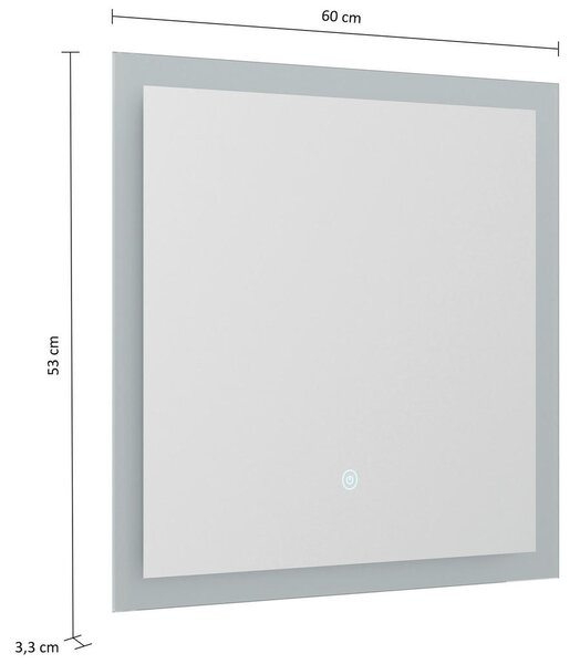 KOPALNIŠKO OGLEDALO, 60/53/3,2 cm steklo