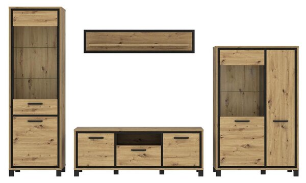 Livetastic Dnevni Regal Trondheim, Barva Hrasta, 4-Delni