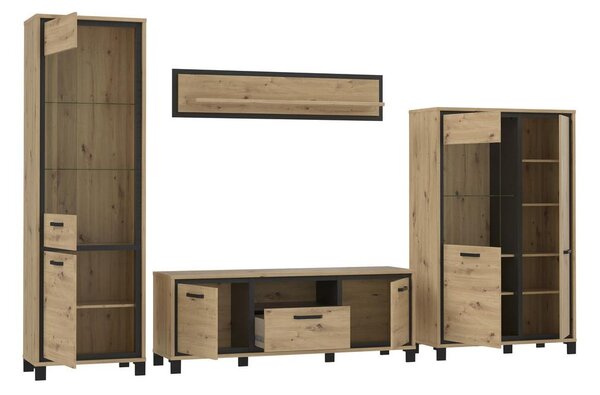 Livetastic Dnevni Regal Trondheim, Barva Hrasta, 4-Delni