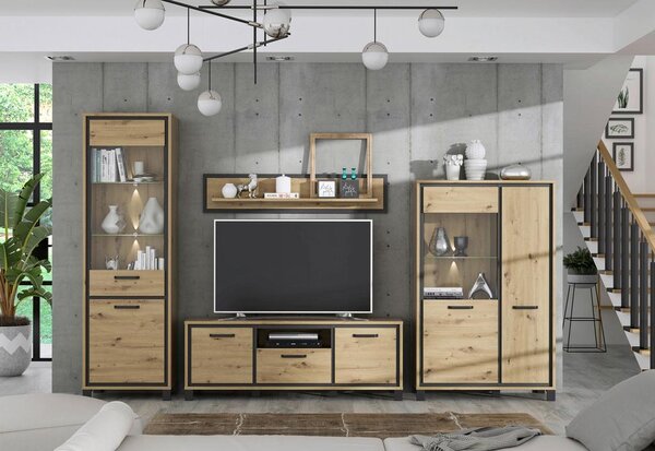 Livetastic Dnevni Regal Trondheim, Barva Hrasta, 4-Delni