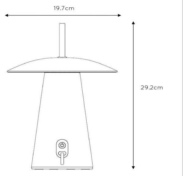 Namizna svetilka La Donna LED za polnjenje, antracit, aluminij, z