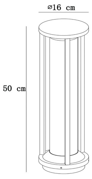 Osnovna luč iz tlačno litega aluminija Cadix 50 cm