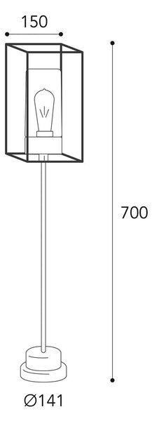 Luč za pot Cubic³ 3370 medeninasta antika/opal