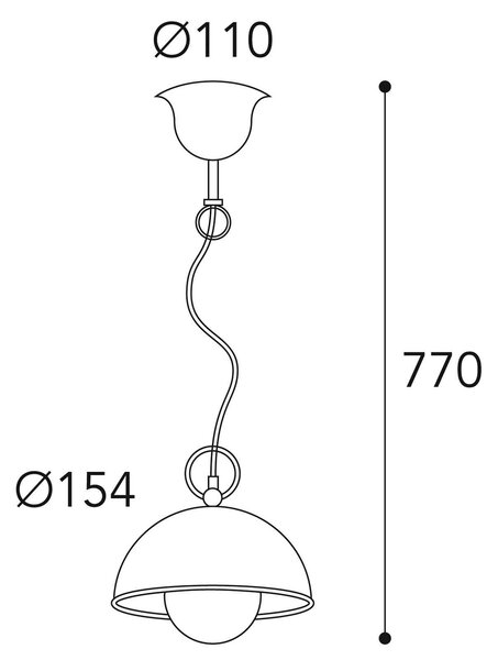 Krog obesek zlata / brušena medenina, Ø15cm