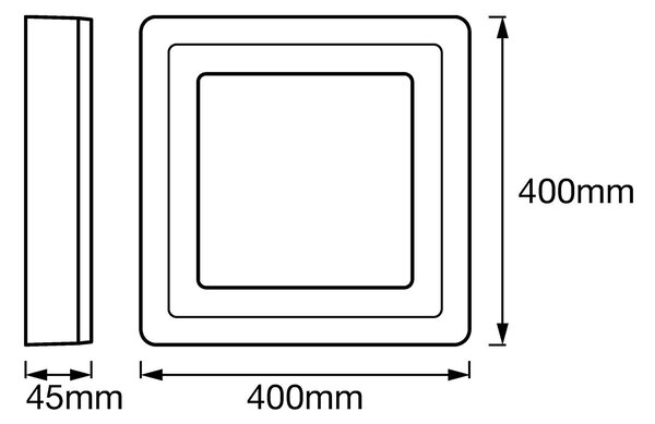 LEDVANCE LED barvna bela kvadratna stropna svetilka 40cm