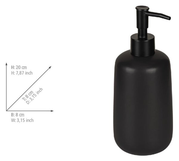 Črn keramičen dozirnik za milo 500 ml Olinda – Allstar