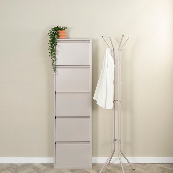 Sivorjava kovinska preklopna omarica za čevlje 50x169x15 cm Billy – Spinder Design